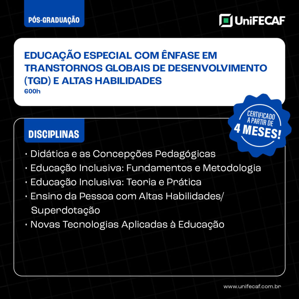 2024_Pós EDUCAÇÃO_11_Educação Especial com Ênfase em Transtornos Globais de Desenvolvimento (TGD) e Altas Habilidades